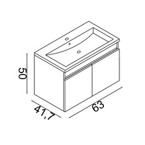 Teta Home Tokyo 65 Cm Mdf Banyo Lavabolu Alt Dolap