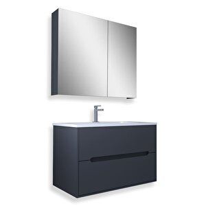 Madrid 65 Cm Mdf Banyo Dolabı Seti Antrasit