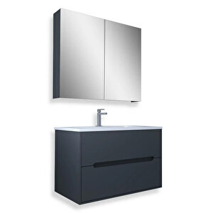 Madrid 65 Cm Mdf Banyo Dolabı Seti Antrasit
