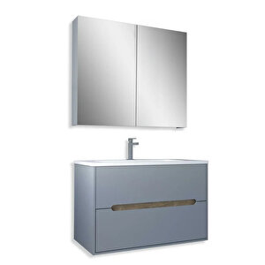 Madrid 65 Cm Mdf Banyo Dolabı Seti Sis Gri - Atlantik Çam