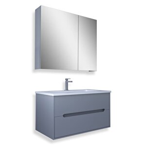 Madrid 65 Cm Mdf Banyo Dolabı Seti Sis Gri