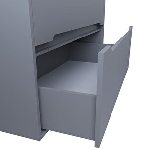 Madrid 65 Cm Mdf Banyo Dolabı Seti Sis Gri