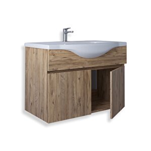 Kahire 80 Cm Mdf Banyo Lavabolu Alt Dolap Atlantik Çam