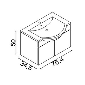 Teta Home Kahire 80 Cm Mdf Banyo Lavabolu Alt Dolap