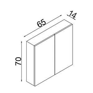 Tokyo 65cm Mdf Banyo Üst Aynalı Dolap Beyaz