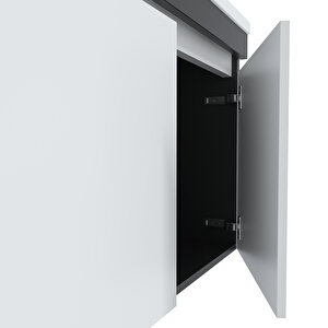 Tokyo 80 Cm Mdf Banyo Lavabolu Alt Dolap Antrasit Beyaz
