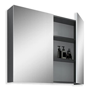 Tokyo 65cm Mdf Banyo Üst Aynalı Dolap Antrasit Beyaz
