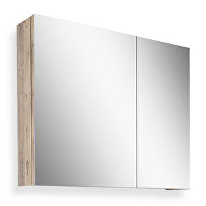 Yalova 80 Cm Mdf Banyo Aynalı Üst Dolap Atlantik Çam