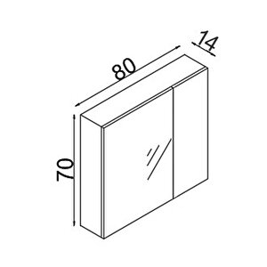 Yalova 80 Cm Mdf Banyo Aynalı Üst Dolap Beyaz