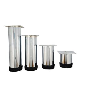 40 Lik 20 Cm Parlak Krom Metal Yuvarlak Ayak 4 Adet