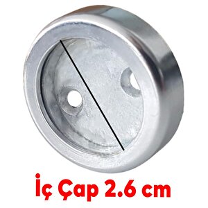Askı Flanşı Metal Kapaklı Flanş Yuvarlak Dolap Elbise Askı Aparatı Krom (2 Adet)