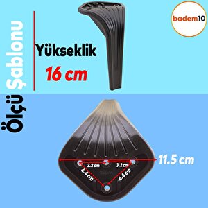 Lotus 6'lı Set Mobilya Tv Ünitesi Çekyat Koltuk Kanepe Destek Ayağı 16 Cm Siyah Ayak M8 Civatalı