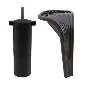 Lotus 6'lı Set Mobilya Tv Ünitesi Çekyat Koltuk Kanepe Destek Ayağı 16 Cm Siyah Ayak M8 Civatalı