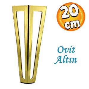 Ovit Koltuk Baza Sehpa Masa Ayağı Metal Ayak 20 Cm Altın