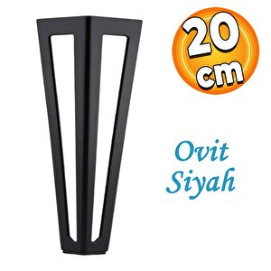 Ovit Koltuk Baza Sehpa Masa Ayağı Metal Ayak 20 Cm Siyah