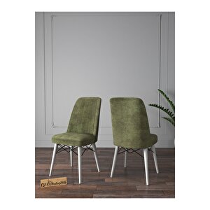 Kaffa Home Fixed Serisi Raw Efes 70x110 Sabit Masa, 4 Kişilik Yemek Masası, Mutfak Masası , Masa Takımı - Haki Haki