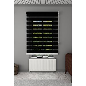 Gi̇vayo Stor Parlak Si̇yah Bambu Zebra Stor Perde 190 X 260 190x260 cm