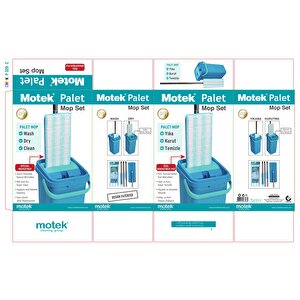 Motek Pl-16 Islak Kuru Kullanım  Mikrofiber Palet Mop Temizlik Seti