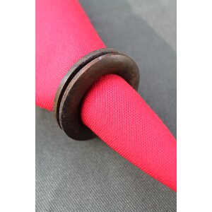 6 Adet Kahverengi Double Wood Ring Peçete Yüzüğü