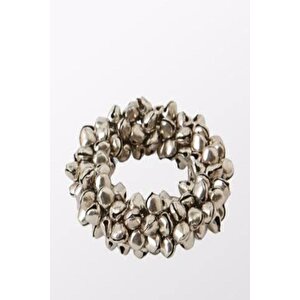 6 Adet Çıngıraklı Modern Gümüş Boncuk Peçete Yüzüğü