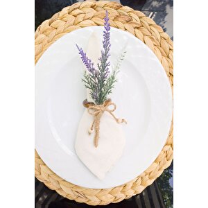 6 Adet Vintage Ahşap Halkalı Lavanta Peçete Yüzüğü