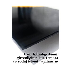 Gold Şerit Üniformalı Atatürk Cam Tablo, Uv Baskılı Ve Temperli, Hediyelik