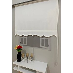 Gi̇vayo Stor Etek Di̇li̇mli̇ Stor Ekru Perde Güneşli̇k Kırık Beyaz 100x260 Cm 100x260 cm