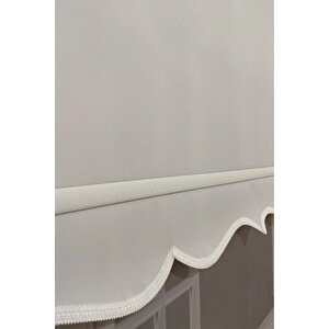 Gi̇vayo Stor Etek Di̇li̇mli̇ Stor Ekru Perde Güneşli̇k Kırık Beyaz 150x260 Cm 150x260 cm