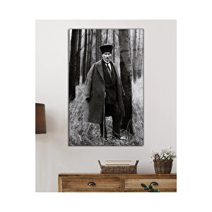 Atatürk Portresi Uv Baskılı Cam Tablo, Ev Ve Ofis Duvar Dekoru Hediyelik 110x70 cm