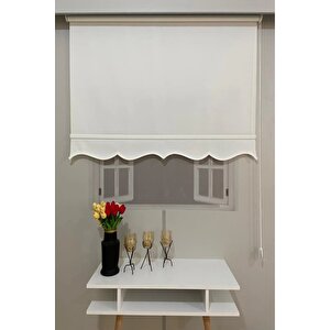 Gi̇vayo Stor Etek Di̇li̇mli̇ Stor Ekru Perde Güneşli̇k Kırık Beyaz 80x260 Cm 80x260 cm