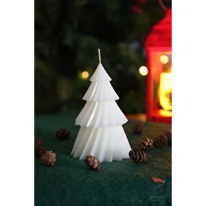 Yeni Yıl Süsü, Çam Ağacı, Geyik, Kar Tanesi Ve Ev Kokulu Mum 5 Li Set, Noel Yılbaşı Dekoratif Mum