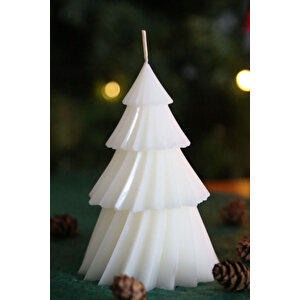 Yeni Yıl Süsleri, Beyaz Çam Ağacı Kokulu Mum, Yılbaşı Dekoratif Mum Ve Noel Hediyelikleri(1 Adet)