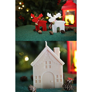 8li Yılbaşı Gold Tepsili Özel Tasarım Kokulu Mum Seti, Yeni Yıl El Yapımı Mum, Noel Hediyelik Dekor