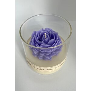 Mor/lila Dekoratif Fanus Çiçek Mum Kandil