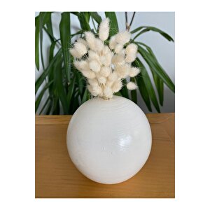 Bohem Koleksiyonu, El Yapımı Kokulu Dekoratif Mum, Beyaz Kuş Otu Vazolu Çiçekli Mum 5li Set