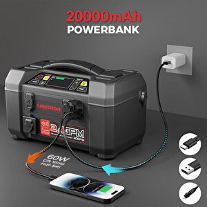 Lokithor Aw401 12v 2500amp Li-polimer Akıllı Akü Takviye + Pompa + Basınçlı Yıkama + Powerbank + Led Lamba