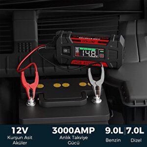Lokithor J402 12v 3000amp Li-polimer Akıllı Akü Takviye + Powerbank + Led Lamba