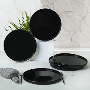 Keramika Siyah Stackable Servis Tabağı 27 Cm 6 Adet 650