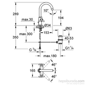 Grohe Atrio Tek Delikli Lavabo Bataryası - 21019000