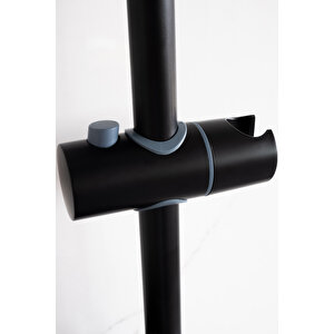 Decordem Banora Deluxe Kare Robot Duş Sistemi, 2 Fonksiyonlu El Duşu, Paslanmaz Çelik, Standart Sabunluk, Siyah