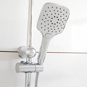 Banora Lux Oval Duş Sistemi, 2 Fonksiyon El Duşu Takımı, Paslanmaz Çelik, Standart Sabunluk, Krom