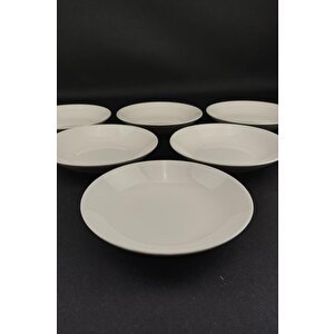 Digithome 6’lı Deniz Form Çukur Tabak Yemek Tabağı Seti 19 Cm Krem
