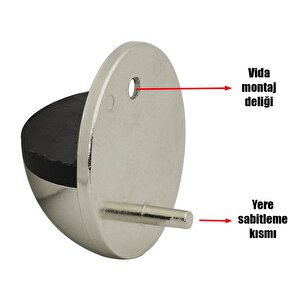 Yarımay Kapı Stoperi Tamponu Vidalı Metal Kapı Stopu Durdurucu Tutucu İnox