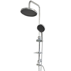 Banora Deluxe Yuvarlak Robot Duş Sistemi, 2 Fonksiyonlu El Duşu, Paslanmaz Çelik, Standart Sabunluk, Krom
