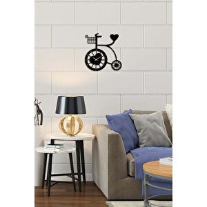 Retro Heart Bike Metal Duvar Saati