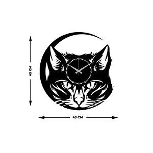 Alfa Kedi Metal Duvar Saati