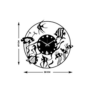 Aquarium Metal Duvar Saati