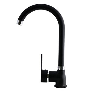 Banyo Lavabo Musluğu Siyah Bataryası Mix Eyve Sıcak Soğuk Çift Su Girişli Çeşmesi 34 Cm