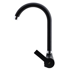 Banyo Lavabo Musluğu Siyah Bataryası Mix Eyve Sıcak Soğuk Çift Su Girişli Çeşmesi 34 Cm