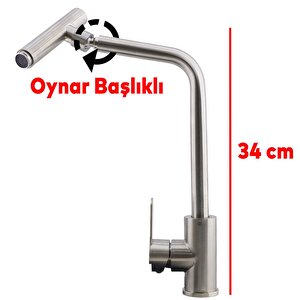 Mutfak Lavabo Musluğu Bataryası Mix Eyve Sıcak Soğuk Çift Su Girişli Çeşmesi 34 Cm